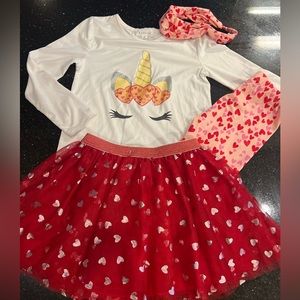 Girls 4 piece Unicorn Heart set